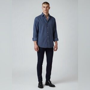 Michael Kors Slim‎ Fit Polka Dot Button Down Shirt Long Sleeve 16 32/33